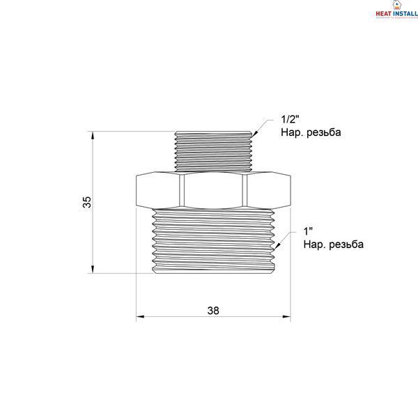 Ніпель Icma 1/2"х1" ЗР №1211 SD00030452 фото