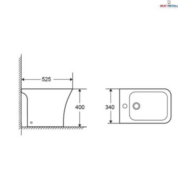 Біде підлогове Qtap Presto Quadro 540&times;340&times;400 мм, White QTPRE29W49124 SD00055248 фото