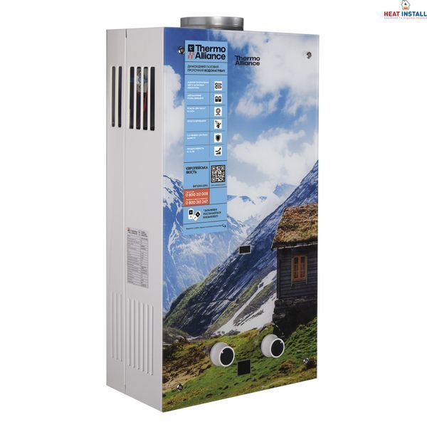 Колонка газова димохідна Thermo Alliance JSD20-10GC 10 л панель скляна з малюнком гори SD00031247 фото