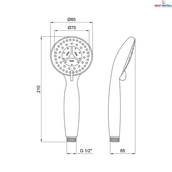 Лійка для ручного душу Лейки Lidz Niagara 04 85 мм округла LDNIA04CRM22033 Chrome SD00028130 фото