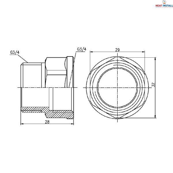 Перехід Thermo Alliance Forte 3/4" ВЗ SF3602020 SD00002617 фото