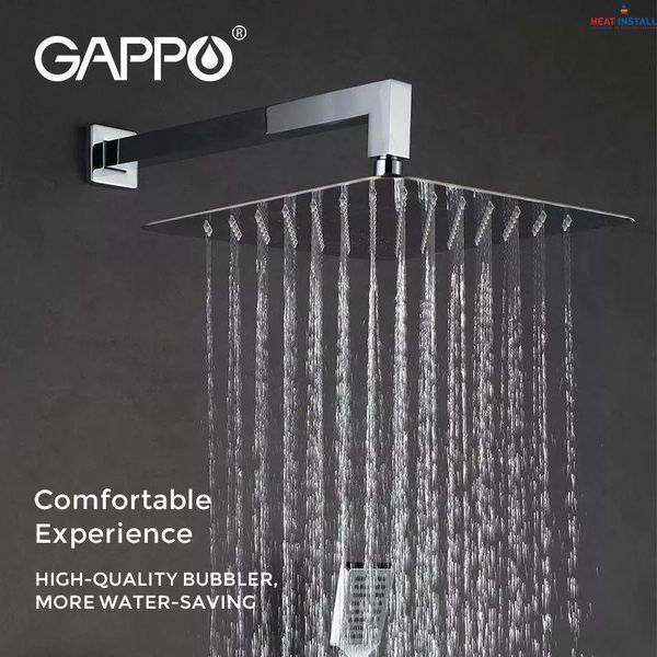 Вбудована душова система GAPPO G7107-40, вилив - перемикач на лійку, 3-функції, хром 1041649 фото