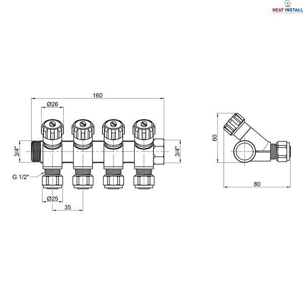 Колектор SD Plus 3/4" 4 виходи SD230W4 SD00005186 фото