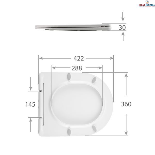 Qtap Сидіння для унітаза (Jay 640, Swan 640) 422x360x30 мм, White, з мікроліфтом, Slim Duroplast, Quick Release QTSC179W48699 SD00054823 фото