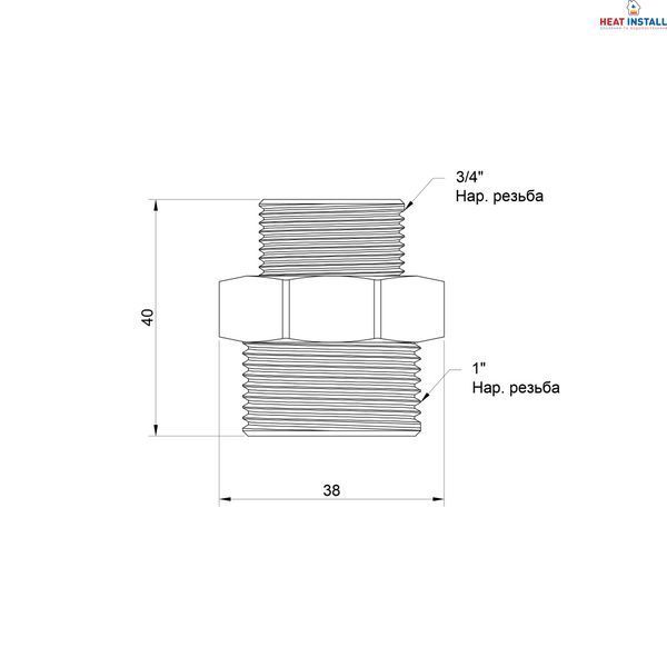 Ніпель Icma 3/4"х1" ЗР №1211 SD00030453 фото