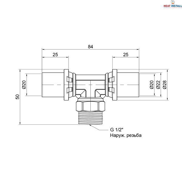 Трійник прес Icma 20х1/2"х20 ЗР №407 SD00009349 фото