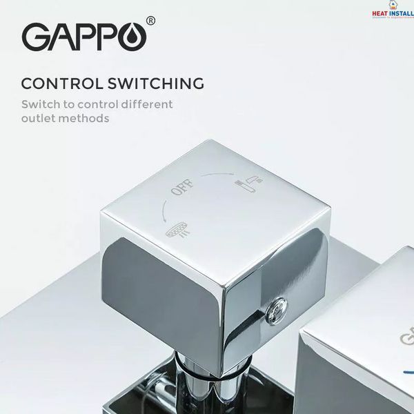 Вбудована душова система GAPPO G7107-40, вилив - перемикач на лійку, 3-функції, хром 1041649 фото