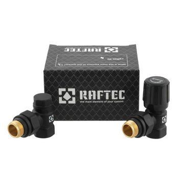 Комплект для підключення радіатора кутовий Raftec BLACK 1/2" DKU11-B 98652 фото