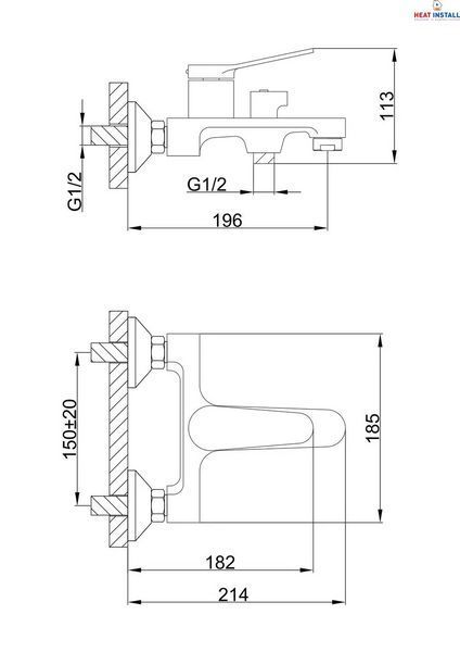 Змішувач для ванни Frap F3245, білий/хром 1033883 фото