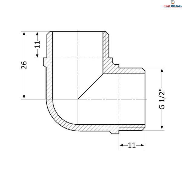 Кут Thermo Alliance Standart 1/2" ЗР SD41915 SD00047876 фото