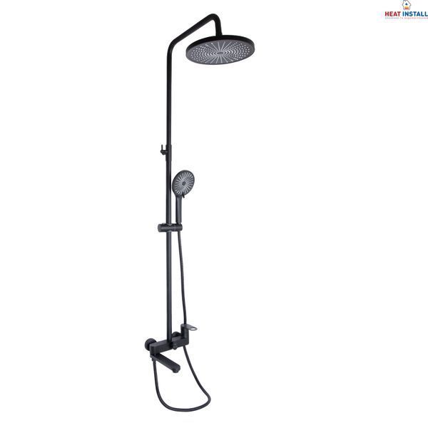 Душова система універсальна Qtap Jay на три споживача (з виливом) QTJAY111BLM45549 Black Matt SD00051673 фото