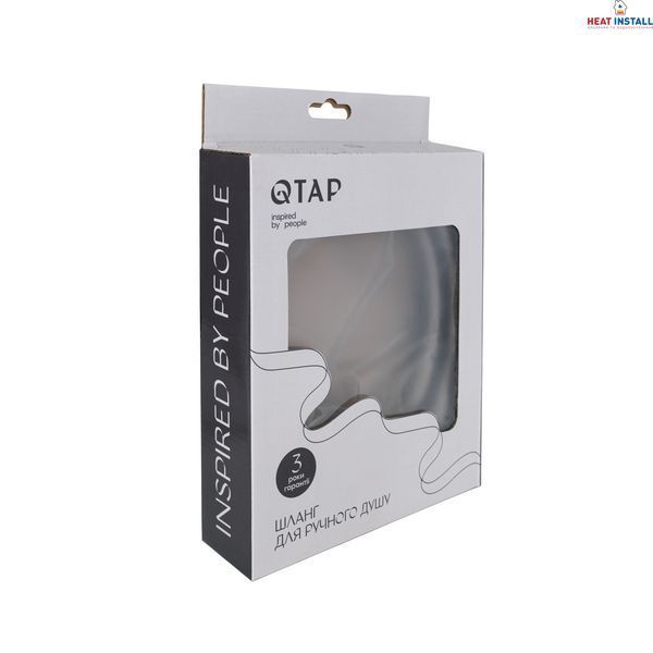 Шланг для ручного душу Qtap Hadice 1600 мм прямоугольний QTHADPVCSQ160B Black Matt SD00051170 фото