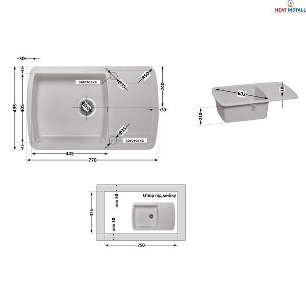 Кухонна мийка Lidz 770х490/200 STO-10 (LIDZSTO10770490200) SD00044525 фото