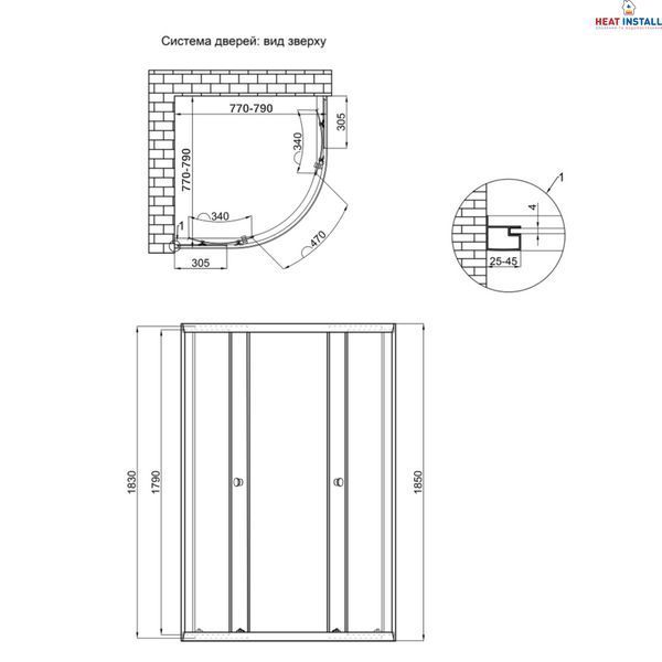 Душова кабіна Lidz Latwa SC80x80.SAT.LOW.GR, скло тоноване 4 мм без піддона SD00047611 фото