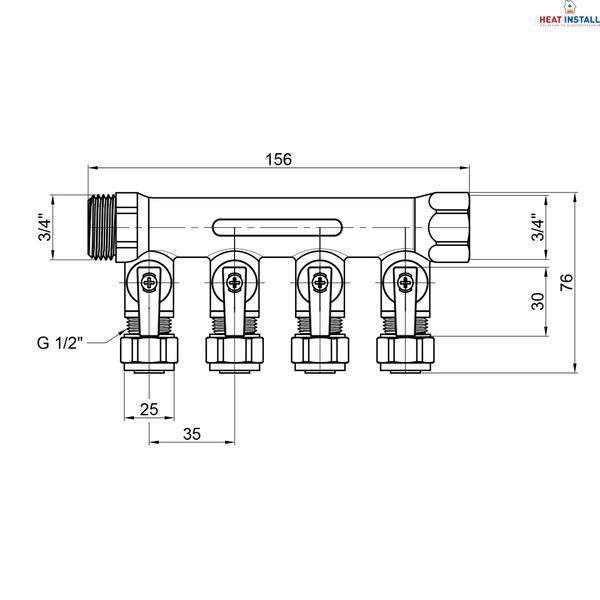Колектор SD Plus 3/4" 4 виходи SD231W4 SD00005187 фото