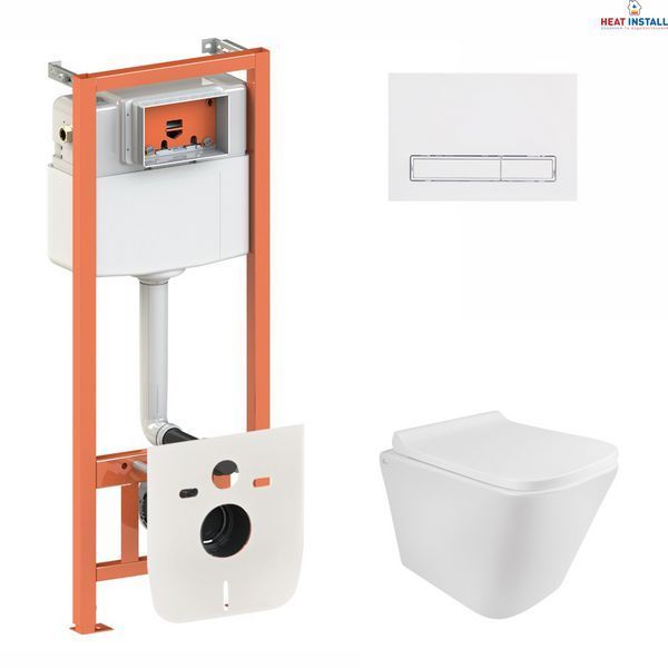Готове рішення Qtap для ванної кімнати: підвісний унітаз Tern Rimless 490x340x350 + комплект інсталяції Nest 4 в 1 (лінійна клавіша White) SD00043020 фото