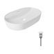 Комплект Qtap Scorpio: Раковина накладна овальна 600х400х120 мм White + Донний клапан PU02 SD00053439 фото 1