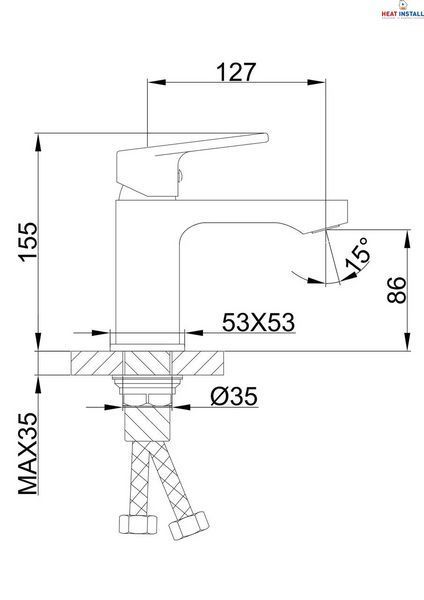 Змішувач для умивальника Frap F1046, хром 1033887 фото