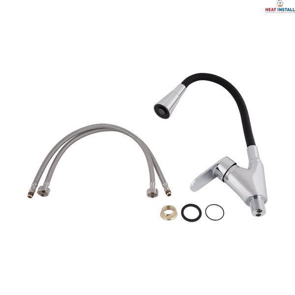 Змішувач для кухні Lidz Tani 007F3 з гнучким виливом (k40) LDTAN007F3BCR37649 Chrome/Black SD00043752 фото