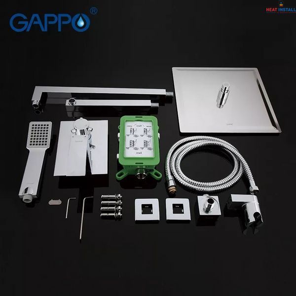 Вбудована душова система GAPPO G7102, вилив - перемикач на лійку, 3-функції, хром 1037427 фото