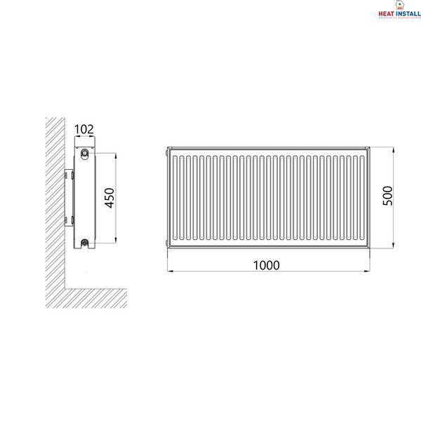 Радіатор сталевий Thermo Alliance IMAS 22 тип 500х1000 нижнє підключення 1914 Вт SD00054950 фото