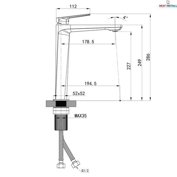 Змішувач для раковини високий Qtap Crow QTCRO269CRM48645 Chrome SD00054769 фото