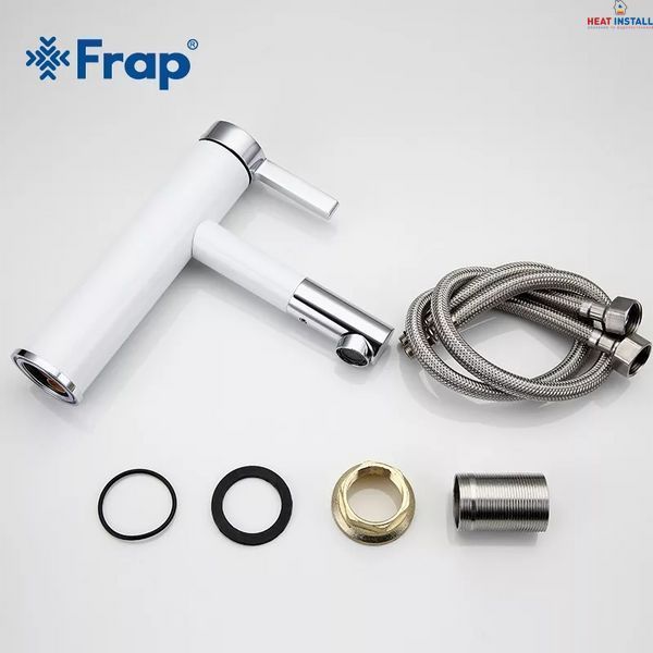 Змішувач для умивальника Frap F1052-14 високий, білий/хром 1036121 фото
