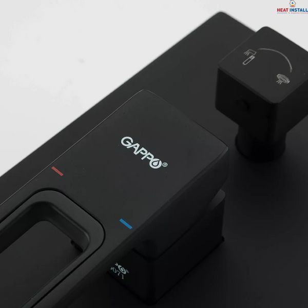 Вбудована душова система GAPPO G7117-6, вилив - перемикач на лійку, 3-функції, чорний 1041650 фото