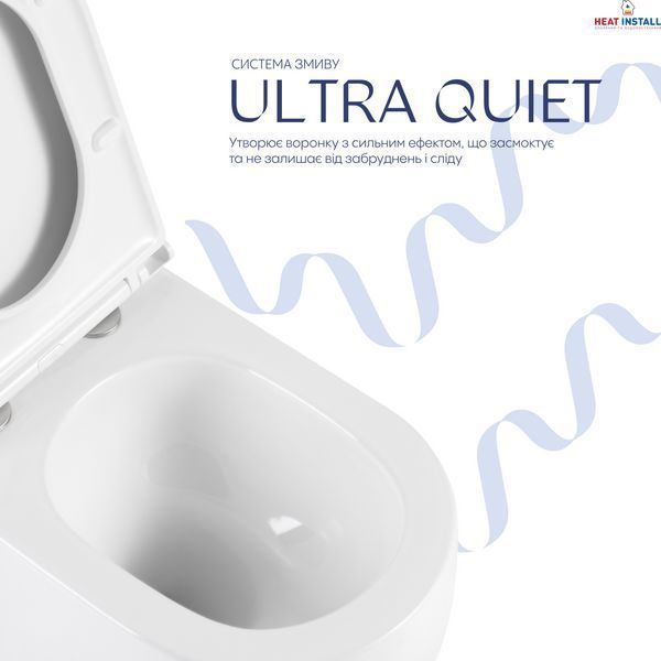 Унітаз підвісний Qtap Taurus Ultra Quiet 515&times;360&times;350 мм, White, з сидінням Slim Duroplast / Soft-close / Quick Release QTTAU26W49116 SD00055240 фото
