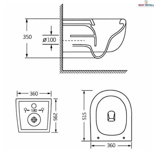 Унітаз підвісний Qtap Taurus Ultra Quiet 515&times;360&times;350 мм, White, з сидінням Slim Duroplast / Soft-close / Quick Release QTTAU26W49116 SD00055240 фото
