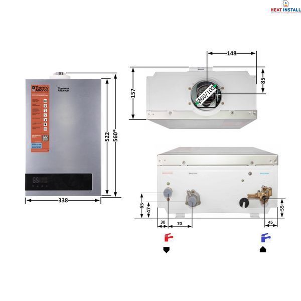 Колонка газова димохідна Thermo Alliance JSG20-10ETP18 10 л Silver SD00031251 фото