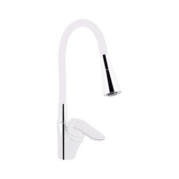 Змішувач для кухні Lidz Tani 007F3 з гнучким виливом (k40) LDTAN007F3WCR40423 Chrome/White SD00046530 фото