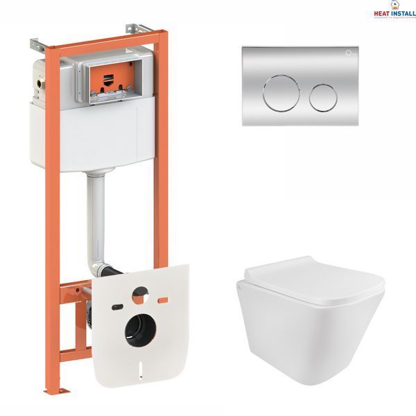 Готове рішення Qtap для ванної кімнати: підвісний унітаз Tern Rimless 490x340x350 + комплект інсталяції Nest 4 в 1 (кругла клавіша Chrome) SD00043022 фото