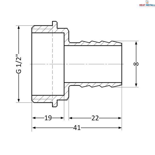 Штуцер Thermo Alliance Standart 8х1/2" ЗР SD427158 SD00047939 фото