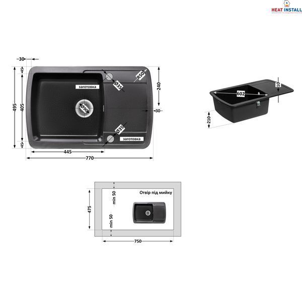 Кухонна мийка Lidz 770х490/200 BLM-14 (LIDZBLM14770490200) SD00044527 фото