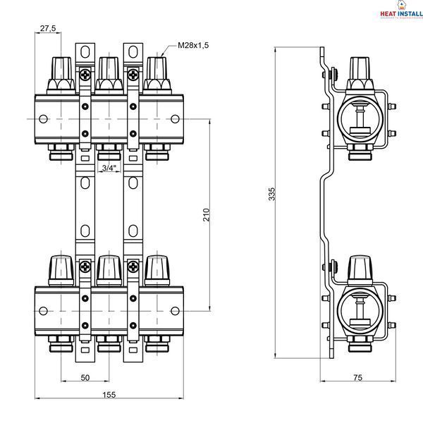 Колектор Icma 1" 3 виходи, без витратоміра №K005 SD00005220 фото