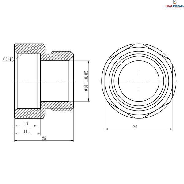 Муфта обтискна Thermo Alliance Forte 20х3/4" В SF171W2020 SD00031072 фото