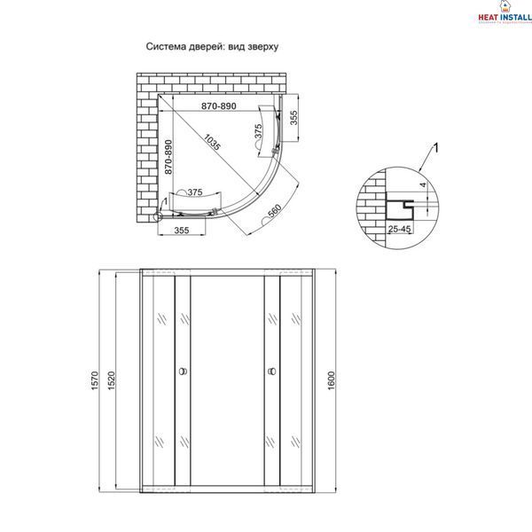 Душова кабіна Lidz Latwa SC90x90.SAT.HIGH.GR, скло тоноване 4 мм без піддона SD00047613 фото