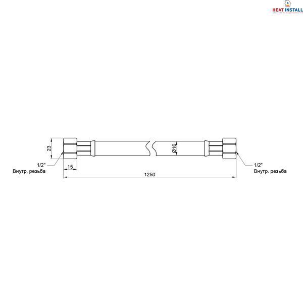Шланг для газу Thermo Alliance Standart білий 1/2" ВВ 120 см SD90G120 SD00010976 фото