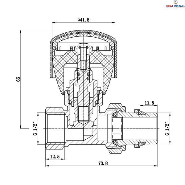 Кран радіаторний Thermo Alliance Standart Powerful 1/2" ВЗ з антипротіканням прямий SF230W15 SF230W15 SD00021135 фото