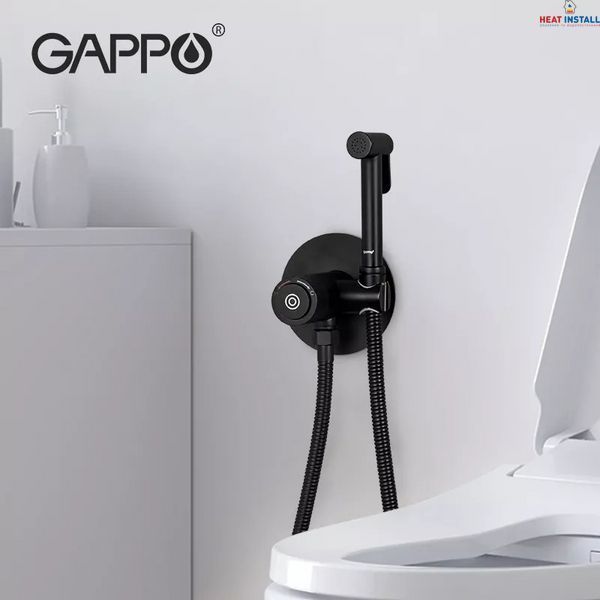 Гігієнічний душ GAPPO G7288-6 з гачком, чорний 1042579 фото