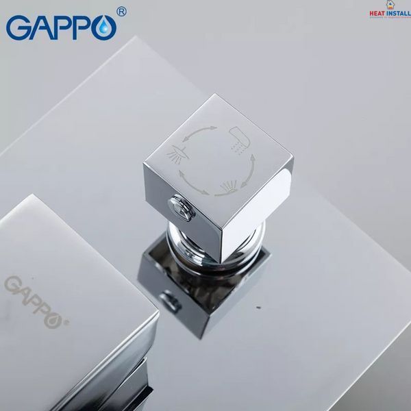 Вбудована душова система GAPPO G7107-20, вилив - перемикач на лійку, 3-функції, хром 1037430 фото