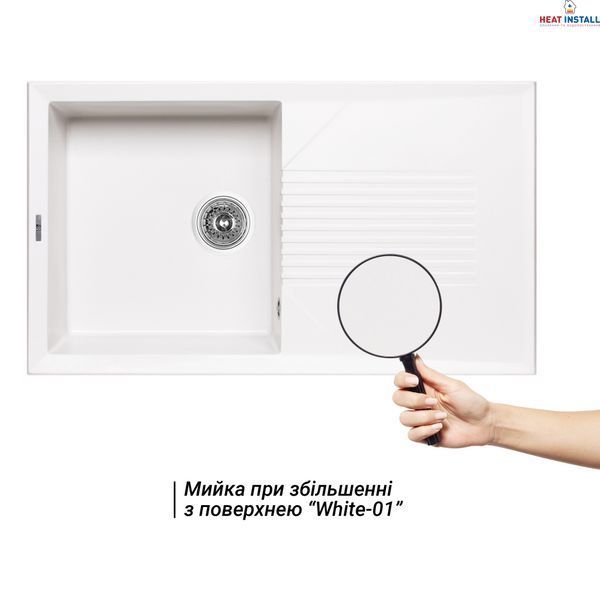 Кухонна мийка Lidz 860х500/240 WHI-01 (LIDZWHI01860500240) SD00044530 фото