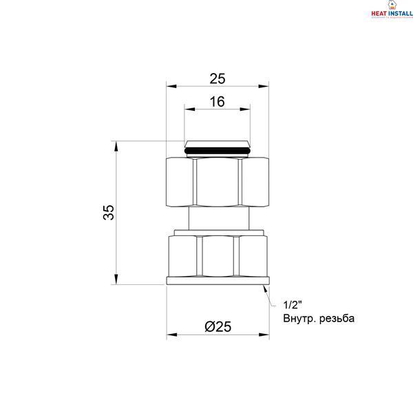 Перехідник обтискний Thermo Alliance Standart 16х1/2" ВР SD153W1615 SD00002623 фото
