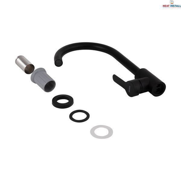 Змішувач для кухні Brinex Pure 015F U-образний Black Matt BRIPUR015FBLM SD00053177 фото