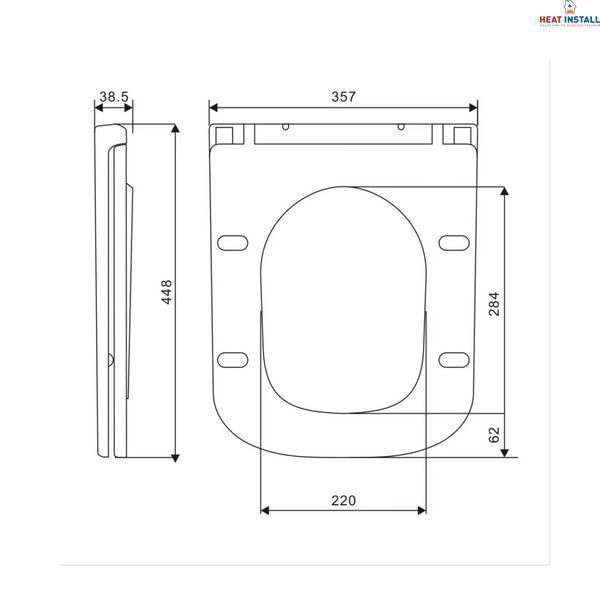 Сидіння для унітазу Qtap (Gemini 520) 448x357x38,5 мм, White, з мікроліфтом, Slim Duroplast, Quick Release QTSC179W49386 SD00055510 фото