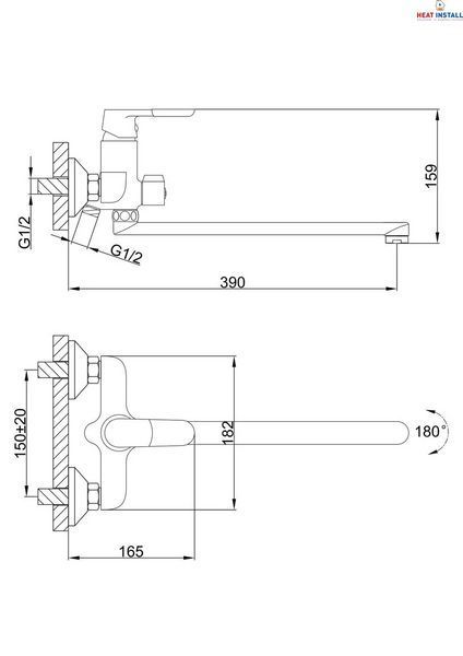 Змішувач для ванни Frap F2234, білий/хром 1033654 фото
