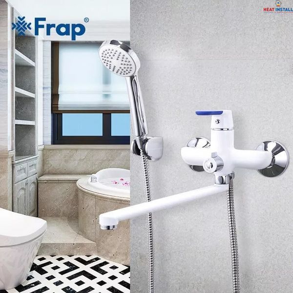 Змішувач для ванни Frap F2234, білий/хром 1033654 фото