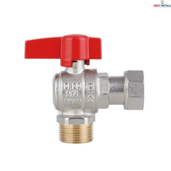 Кран кульовий Thermo Alliance Standart 3/4"ВЗ кутовий, PN40, з накидною гайкою TAS224W20 SD00054688 фото