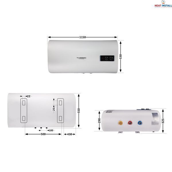 Водонагрівач електричний Thermo Alliance 100 л плоский горизонтальний, мокрий ТЕН 2 кВт (0,8+1,2) DT100H20G(PD) SD00032266 фото